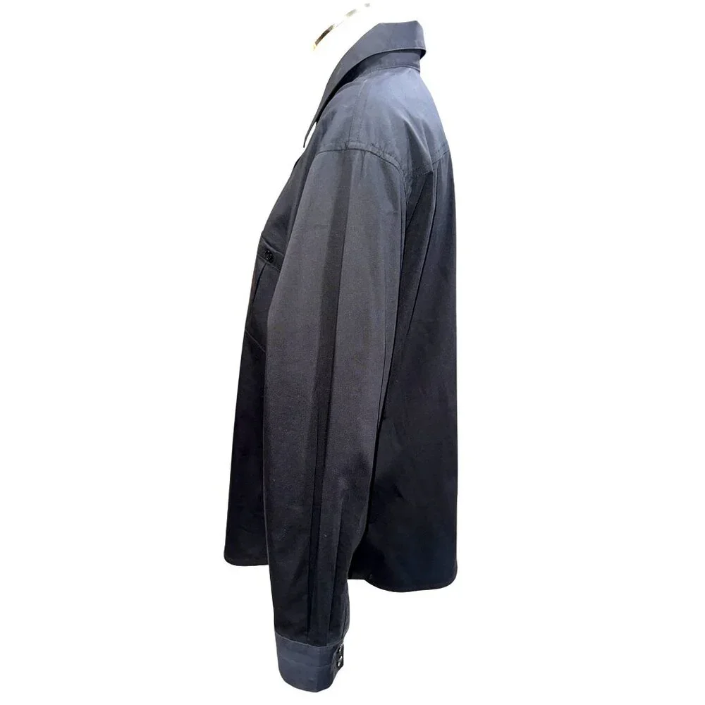 Chicos Black Button Up Tunic Shirt Chic Versatile Classic Long Sleeve Collar - Picture 2 of 9